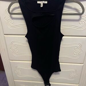 Express Black Cut Out Front Sleeveless Bodysuit
